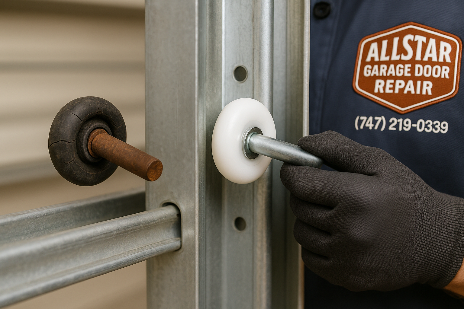 Garage Door Roller Replacement in Hampton
