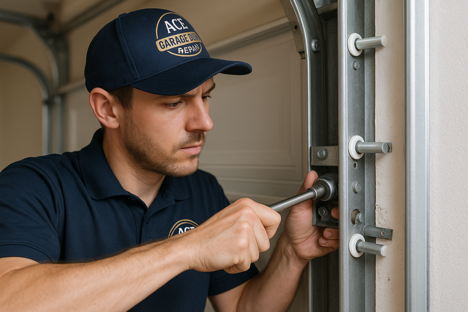 Garage Door Track Repair in Strafford