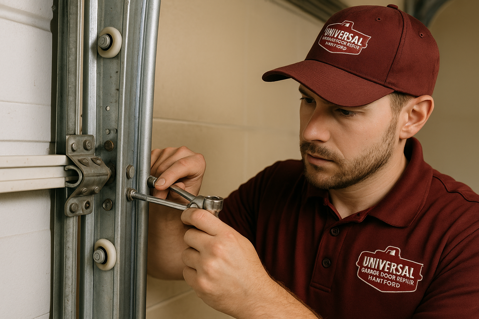 Garage Door Track Repair in East Kingston